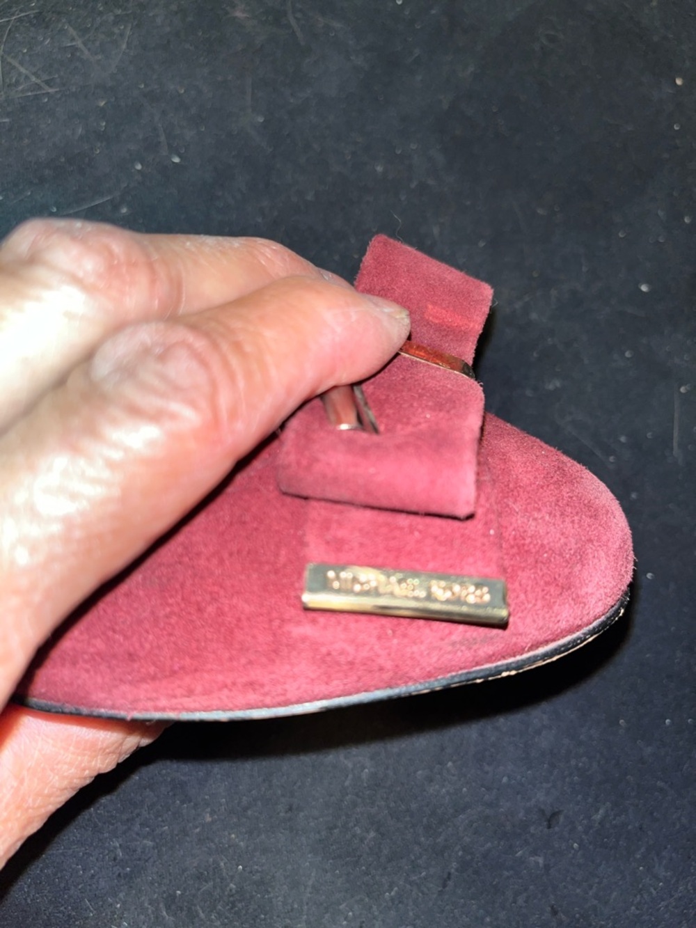 MICHAEL KORS KIERA BURGUNDY SUEDE BALLET FLAT WITH BIW AND GOLD ACCENT SIZE 9 - Picture 10 of 10